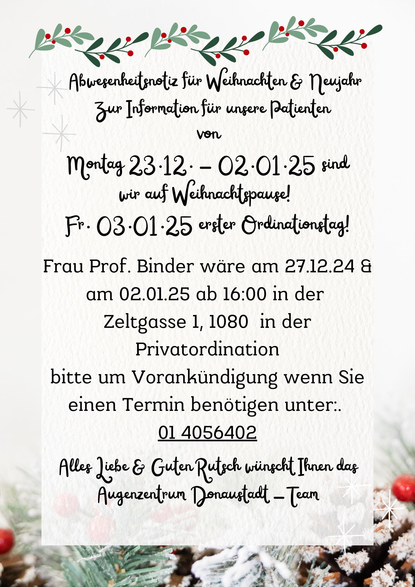 Weihnachtsabwesenheit